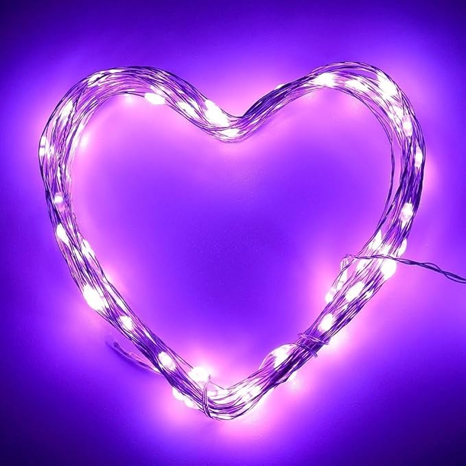 ANJAYLIA Purple String Lights, LED Fairy Lights Battery Operated 30leds Firefly Fairy Lights Party Home Wedding Festival Decorations