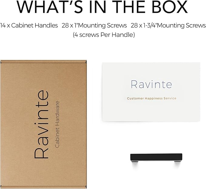 Ravinte 14 Pack 3 Inch Cabinet Handles Kitchen Square Matte Black Cabinet Pulls Black Drawer Pulls Cabinet Hardware Kitchen Handles