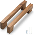 Walnut Square 7-1/2in 8 pcs Wooden Drawer Pulls Handle pulls for cabinets Kitchen Cabinet Drawer pulls Cabinet Door Pull