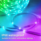 300 ft Outdoor LED Strip Lights Waterproof,IP68 Waterproof LED Light Strips with Remote,App Control Music Sync RGB Outdoor LED Rope Lights,LED Lights for Bedroom,Roof,Deck,（2 Rolls of 150ft）