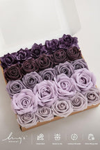 Ling's Moment Artificial Flowers Fake Roses Faux Peony Foam Gardenia Combo for DIY Wedding Bouquets Centerpieces Arrangements Bridal Shower Party Home Decorations, Lavender & Purple, 24pcs