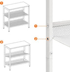 HOOBRO End Table, 3-Tier Narrow Side Table, Nightstand with 2 Flat or Slant Adjustable Shelves for Small Spaces, Hallway, Living Room, Bedroom, Sturdy, Easy Assembly, White WT23BZ01G1