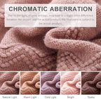 BOURINA Coral Pink Throw Blanket 50x60 Inches Throw Textured Solid Soft Sofa Couch Decorative Knit Blanket