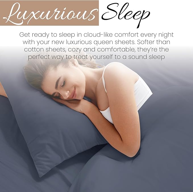 Linen Market Queen Sheet Set 4 Piece - Ultra Comfortable & Breathable Cooling Queen Bed Sheets - Deep Pocket & Wrinkle-Free Sheets Fits 16" Mattress - Extra Soft & Oeko-TEX Certified - Stone