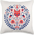 Traditional Scandinavian Folk Pattern Throw Pillow
