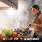 6 Pcs 12 Inch Under Cabinet Lighting Plug-in, Black Shell, Cold White 6000K, Dimmable LED Cabinet Lights with Memory Function, Linkable LED Under Counter Lights for Kitchen, Shelf, Workbench, Cupboard