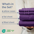 Queen Size 4 Piece Sheet Set - Comfy Breathable & Cooling Bed Sheets Set - Hotel Luxury Bedding for Women, Men, Kids, Teens, Boys & Girls - Deep Pockets, Ultra-Soft, Wrinkle Free - Oeko-Tex - Purple