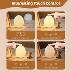 MediAcous Night Lights for Kids Room, Baby Night Light with 7 Colors Changing & Dimming Function, Rechargeable Kids Night Light with 1 Hour Timer & Touch Control, Up to 100H, Wood Grain