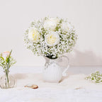 50 Pcs Babys Breath Artificial Flowers, Baby Breath Flowers Artificial Bulk, Real Touch White Fake Flowers, Faux Babies Breath Gypsophila for Wedding Home Decor Floral Arrangement