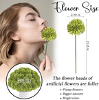36 Pcs Artificial Chrysanthemums Flowers Green Ball Flower Silk Fake Mums Flowers for Home Decor Outdoor Wedding Floral Arrangement St Patricks Day Table Centerpiece