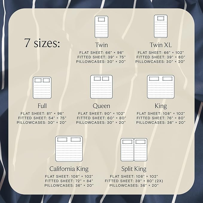 LuxClub 4 PC Queen Size Sheet Set Bed Sheets, Breathable Luxury Deep Pockets Wrinkle Free Cooling Sheets Machine Washable Hotel Bedding (Queen, Striped Navy)