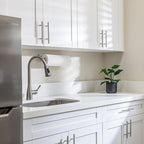 JOY DECOR 5 Pack Cabinet Handles, Brushed Nickel Cabinet Pulls, 3 in Hole Center Kitchen Cabinet Handles, Stainless Steel T Bar Handles for Dresser Drawers