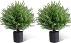 Artificial Topiary Bushes for Outdoors with Spike, Christmas Tree, UV Resistant Faux Plants for Indoor Outdoor Fall Winter Decor (Heart Crpress Topiary with Pot-2 Pack)