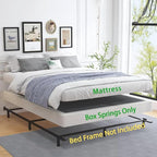 ALDRICH 5 Inch Heavy Duty Metal Box Spring Mattress Foundation 3000lbs Max Weight Capacity/Non-Slip/No Noise/Easy Assembly/Easy Clean Cover,King