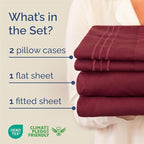 King Size 4 Piece Sheet Set - Comfy Breathable & Cooling Bed Sheets Set - Hotel Luxury Bedding for Women, Men, Kids, Teens, Boys & Girls - Deep Pockets, Ultra-Soft, Wrinkle Free - Oeko-Tex - Burgundy