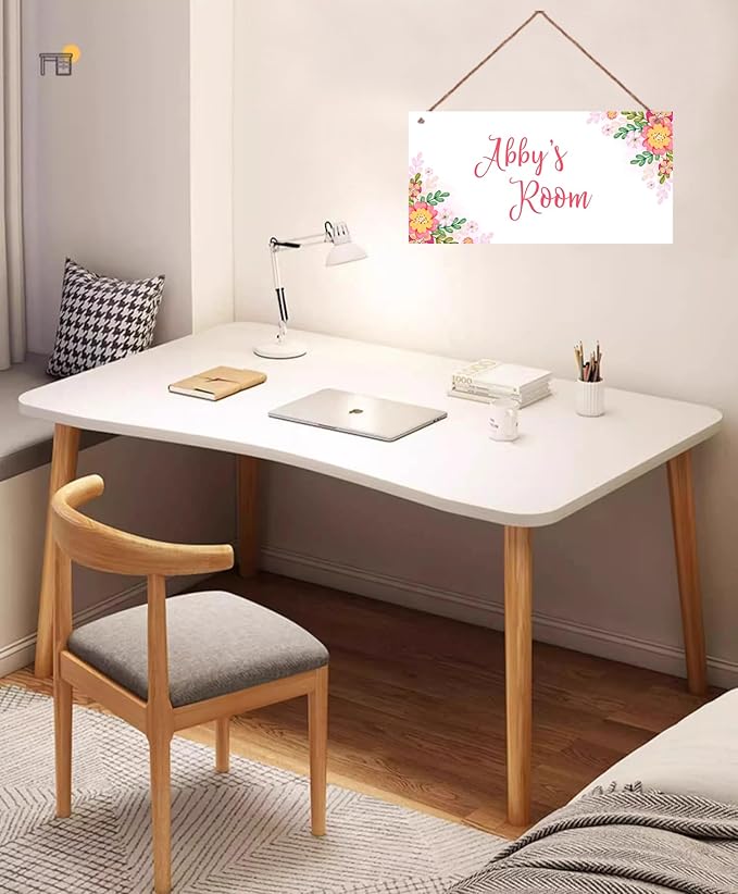 Personalized Sign Nice Flowers Sign Door Art Décor For Kids Room Custom Name Door Wall Art Décor For Little Man Cave, Flower Floral Nursery Art Plate For Girls Room Boys Bedroom