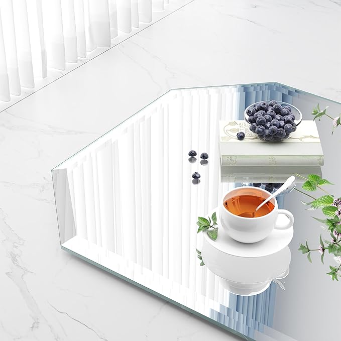 Silver Wall Mirror-Beveled Edge Frameless Mirror for Bathroom, Vanity, Bedroom, Rectangle Mirrors （18X24inch）