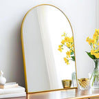 24x36 Arch Mirror Rectangle Full Length Wall Mounted Hanging or Against Wall Metal Frame Dressing Make-up Mirrors for Entryway Bedroom Bathroom Living Room 24 36 inch Gold