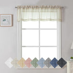 Aiyufeng Kirei Faux Linen Sheer Valance Curtain for Kitchen 14 Inch Length, Lightweight Soft Textured Valance for Farmhouse Bathroom Living Room Bedroom Toppers Windows, 60X14 Inch, 1 Piece, Linen