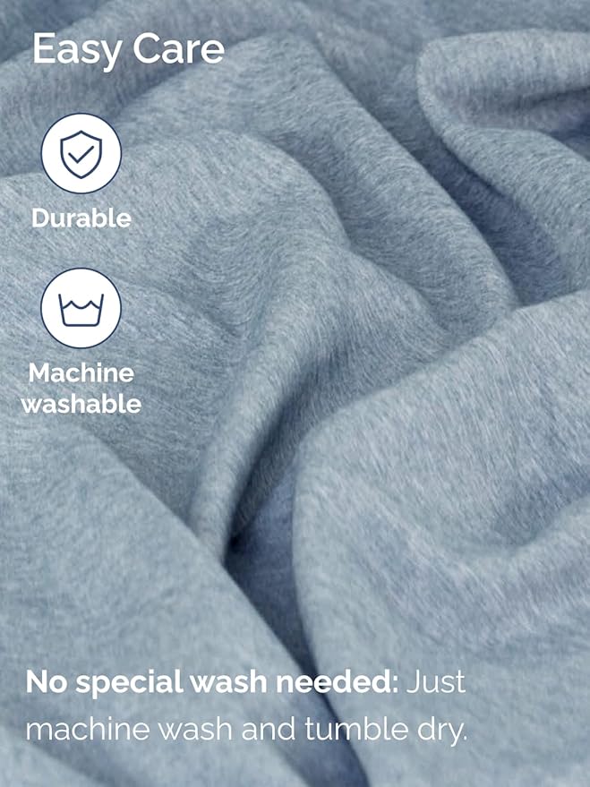 Extra Deep Twin XL Sheet Set - 4 Piece Breathable & Cooling Sheets - Hotel Luxury Bed Sheets Set - Easy Fit - Soft, Wrinkle Free & Comfy Sheets Set - Heathered Blue Sheet Set with Extra Deep Pockets