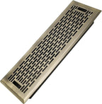4x14 Inches Heavy Duty Walkable Floor Register - Easy Adjust Air Supply Lever Decorative Floor Vent Covers, Boston Design Vent Covers for Home - Antique Brass