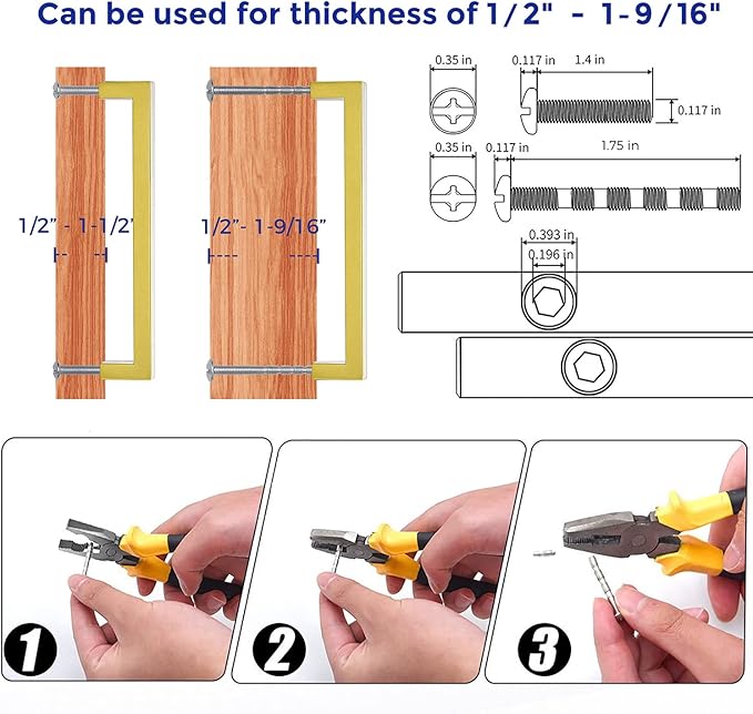 Ravinte 40 Pack 7-1/2 Inch Kitchen Square Cabinet Handles Brushed Brass Pulls Gold Drawer Pulls Kitchen Cabinet Hardware for Cupboard Drawer Handles