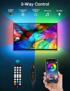 MATICOD LED Lights for TV, 13.1ft TV Lights for 45-60in, Music Sync Color Changing Tv Backlight with Bluetooth Smart App Remote Control, USB Powered RGB 5050 RGB Strip Light for Xmas Decor
