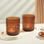 24pcs Large Votive Candle Holder for Fall Decor, 2.7 * 3.5in Large Amer Glass Tea Light Candle Holders, DIY Wax Filling Romance Tealight Candle Holders for Home Table & Christmas Thanksgiving (24)