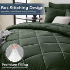 HEVUMYI Army Green Twin-XL Comforter Set - 5-Piece All Season Bed in a Bag Twin-XL, Ultra Soft Bedding Set with Comforter, Flat Sheet, Fitted Sheet, Pillowcases, Pillow Shams