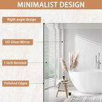 Frameless Mirror for Bathroom Vanity,36x48in Wall Mounted Mirrors for Over Sink Decorative Rectangular Frameless Mirror,With Polished Edge,Hangs Horizontally Or Vertically,Entryways,Room,Shatterproof