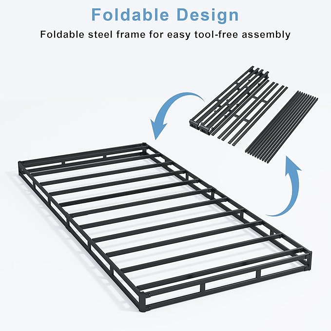 3 Inch Low Profile Box Spring Twin XL for Twin XL Bed,Heavy Duty Mattress Foundation,Metal Bed Base,Non Slip/Easy Assembly