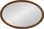 Kate and Laurel Pao Traditional Oval Wood Framed Wall Mirror, 24 x 36, Walnut Brown, Decorative Mirror for Wall