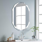 Silver Wall Mirror-Beveled Edge Frameless Mirror for Bathroom, Vanity, Bedroom, Rectangle Mirrors（19.5X27.6inch）