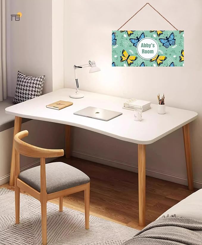 Personalized Sign Butterfly Theme Wall Art Decor For Kids Room Custom Name Door Décor For Little Man Cave Nursery Beautiful Art Plate For Girls Bedroom Boys Room