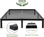 45MinST 14 Inch Reinforced Platform Bed Frame/3500lbs Heavy Duty/Easy Assembly Mattress Foundation/Steel Slat/Noise Free/No Box Spring Needed, Queen