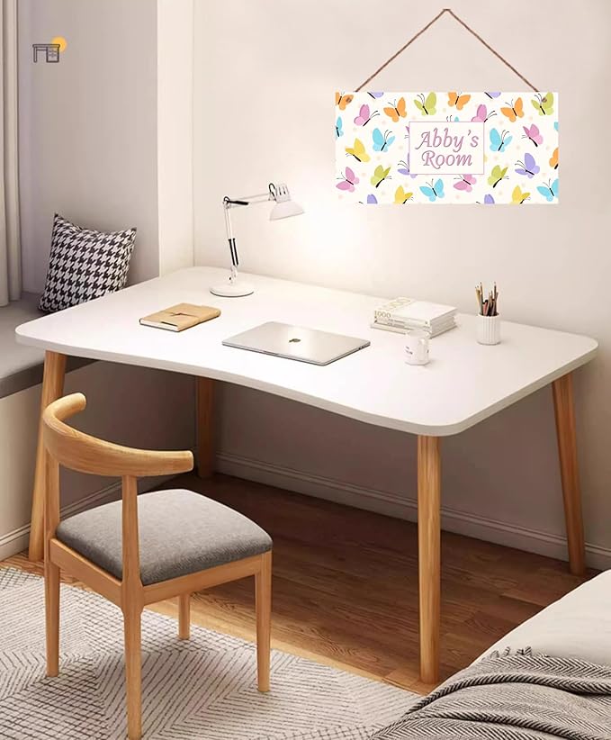 Personalized Butterfly Sign Fantasy Theme Door Décor For Kids Room Custom Name Little Man Cave Wall Art Decor, Nursery Art Plate For Girls Room Boys Bedroom