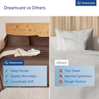 DREAMCARE Queen Sheet Set – 4 pcs Cooling Sheets – up to 21” Extra Deep Pocket Queen Sheets – Hotel Luxury – Superior Softness 100% Microfiber with Side Pocket - Mocha Brown
