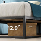 Zinus Joseph 14 Inch Platform Bed Frame, Wood Slat Support, No Box Spring Needed, Eco Friendly WonderBox(TM) Packaging, Easy Assembly, Black, Queen