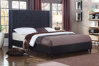 Home Life Premiere Classics Cloth Black Linen 51" Tall Headboard Platform Bed with Slats King - Complete Bed 5 Year Warranty Included 007
