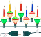 Multicolor Christmas Bubble Lights with 7 Clear Bulbs, UL Listed for Holiday Christmas Celebrations Lighting, Green Wire