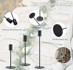 Set of 6 Black Taper Candle Holders, Metal Black Candlestick Holders, Tall Candle Holder, Fits 3/4 inch Thick Candle&Led Candles, for Table Centerpiece, Wedding, Dinning, Party Home Decor