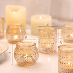 40 Pcs Assorted Gold Votive Candle Holders Bulk- Gold Candle Holders Bulk for Thanksgiving Christmas Table Decorations, Glass Tealight Candle Holder for Fall Wedding Table Centerpieces