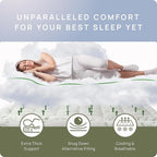 Cooling Mattress Topper - Twin XL Size | Plush Pad Mattress Topper for Back Pain Relief, 8-21" Deep Pocket | Viscose Made from Bamboo Pillow Top | Bedroom Essentials