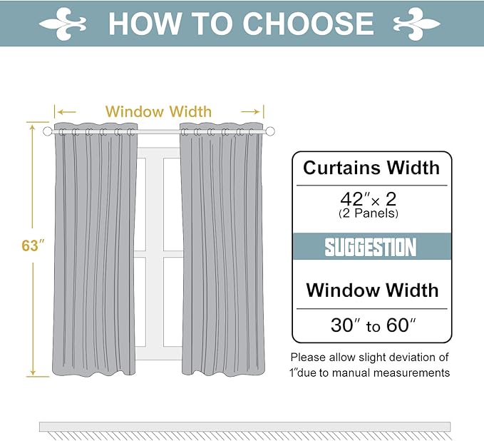 ChrisDowa 100% Blackout Curtains for Bedroom with Black Liner, 2 Thick Layers Total Blackout Thermal Insulated Grommet Window Curtains 2 Panels Set (Brown, 42 x 63 Inch)
