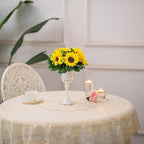 BLOSMON Sunflowers Artificial Flowers Ball - 10 Pcs Fake Yellow Sunflower Flowers CenterPieces Decoration for Wedding Table - Silk Kissing Floral Arrangements for Home Party Event DIY Decor