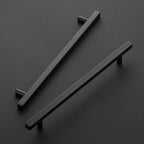 Ravinte Black Cabinet Handles 10 Pack 10 inch Matte Black Square Cabinet Pulls Kitchen Hardware 12-1/2 inch Overall Length Kitchen Drawer Pulls