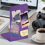 Acrimet Metal Bookends, Non-Skid Book Stand for Shelves, Heavy Duty Book Stopper, 6-7/8" H x 4" W x 4-1/2“ D, Purple, 1 Pair
