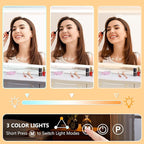32"x24" Vanity Mirror with Lights, Led Makeup Mirror, Lighted Makeup Mirror with 3 Color Dimmable Lights, Smart Touch Screen Control, Aluminum Metal Frame,USB Charging Port