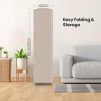 4 Panel Room Divider,6Ft Folding Privacy Screen,Tall - Extra Wide Foldable Panel Partition Wall Divider with Diamond Double-Weaved Hand-Woven Design Room Screen Divider
