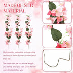30 Pcs Artificial Faux Bougainvillea Fake Flower Silk Bougainvillea Branches UV Resistant Outdoor Indoor Decoration for Wedding Home Centerpieces Outside Decor (Peach Pink)